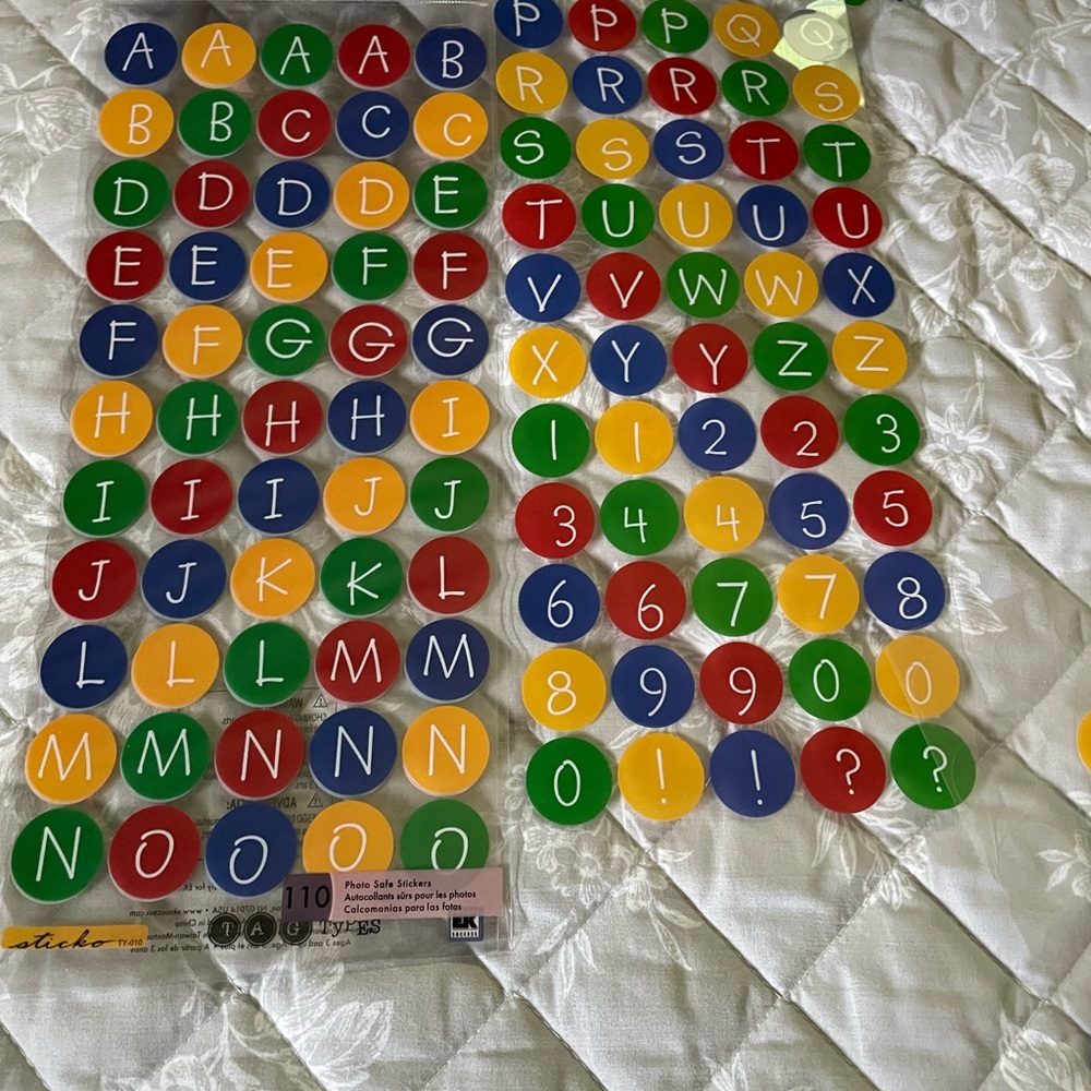 Scrapbook Colorful Alphabet and Number Stickers